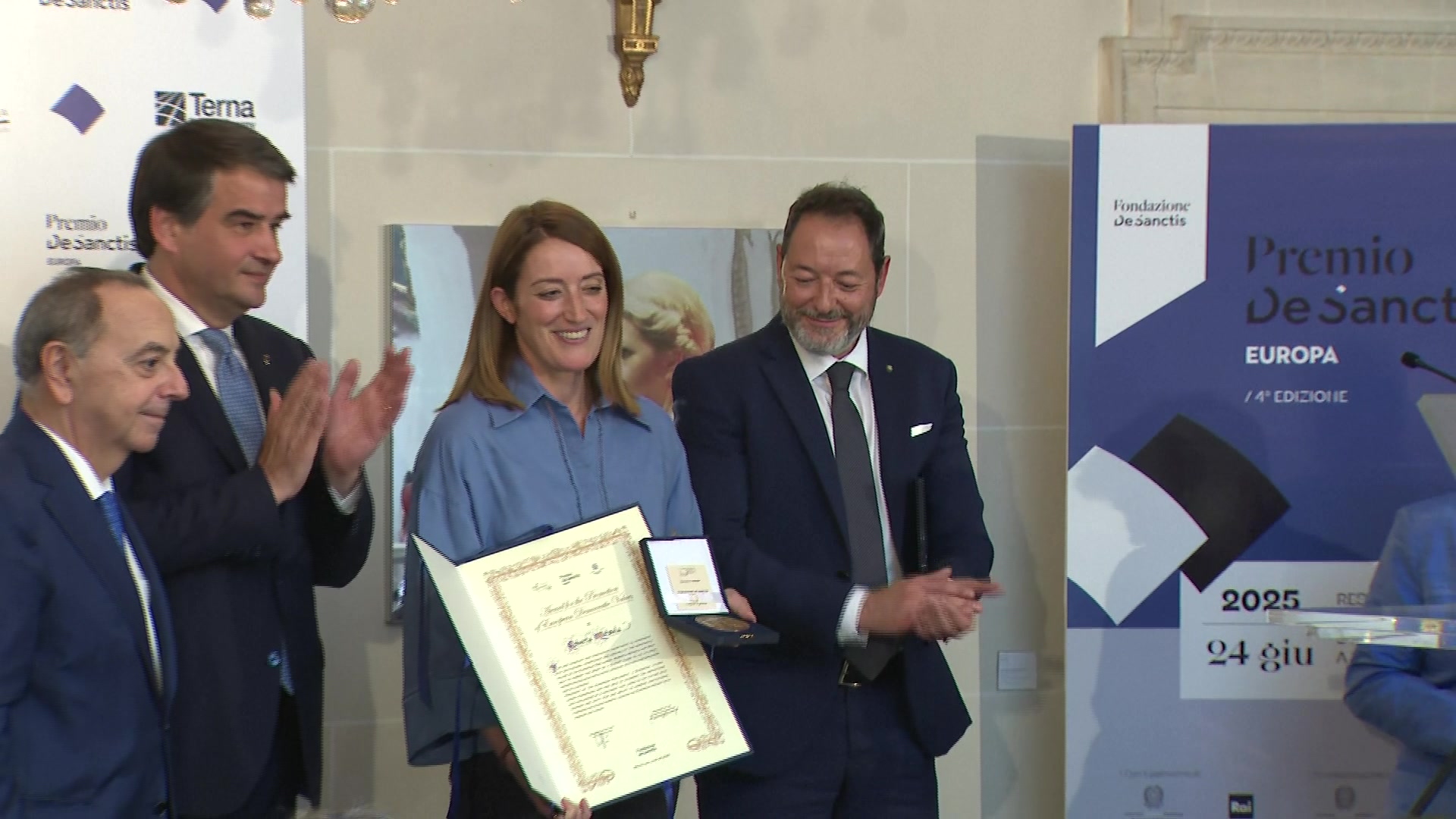 Roberta METSOLA, EP President receives the De Sanctis Europa Award: extracts from the ceremony